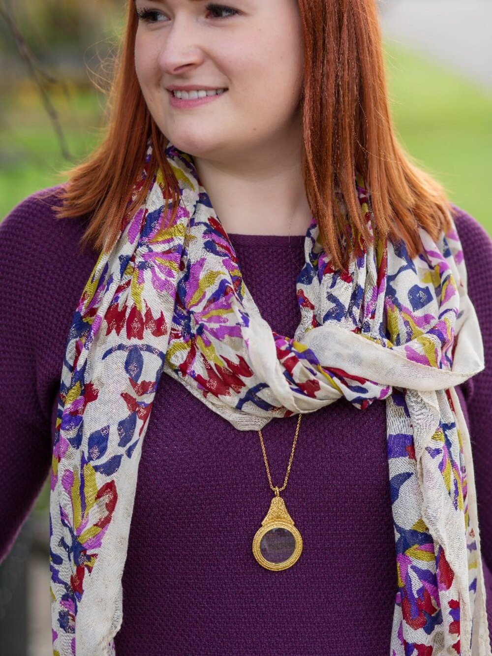 Marc by Marc Jacobs Purple Multi Floral Print Scarf